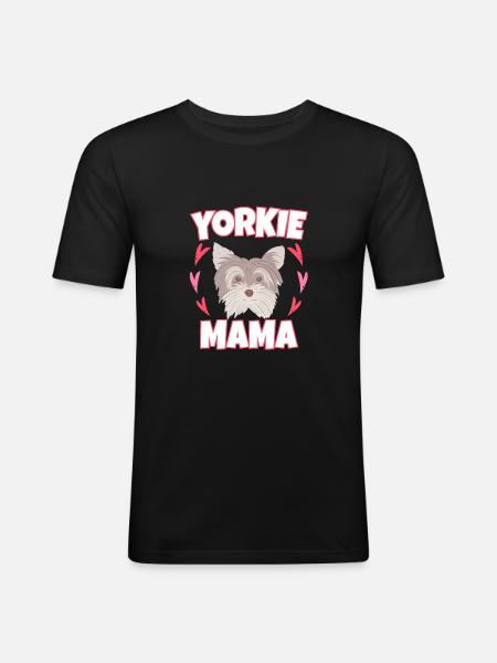 Yorkie Mamma Yorkshire moderhund Yorkshire Terrier - Herre Slim Fit T-Shirt - sort