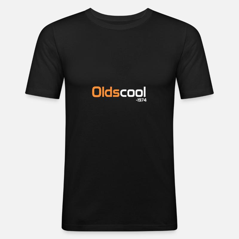 Oldscool 1974 - Männer Slim Fit T-Shirt - Schwarz