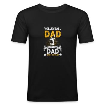 Club du papa des hommes du volley-ball cadeau fête des pères - T-shirt près du corps Homme - noir - Devant - Nik (191cm)