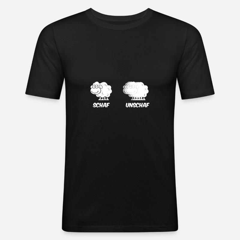 Schaf Unschaf - Männer Slim Fit T-Shirt - Schwarz