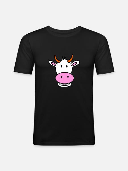 laughing cow - Men's Slim Fit T-Shirt - black