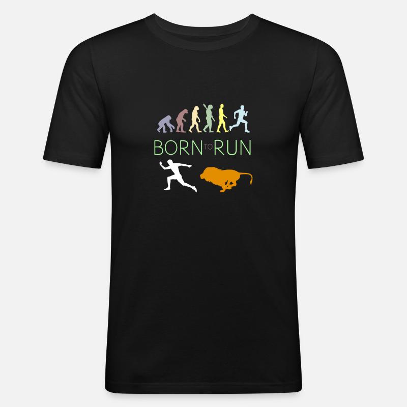 Né pour courir EVOLUTION - T-shirt près du corps Homme - noir