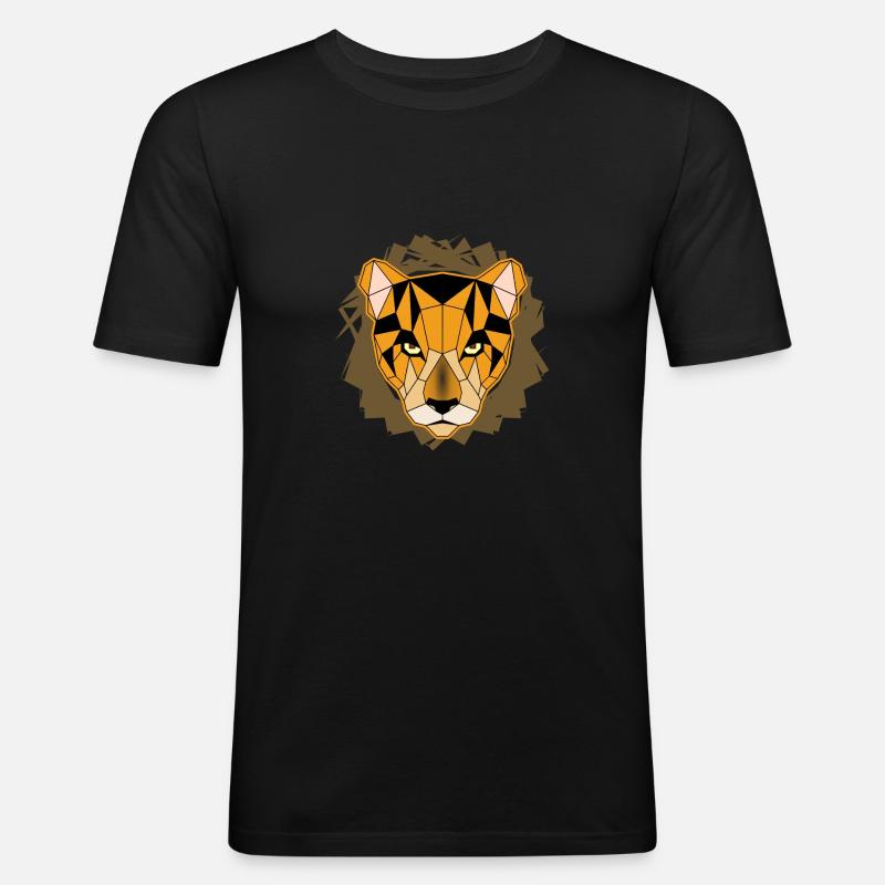 Geometrischer Leopard - Männer Slim Fit T-Shirt - Schwarz