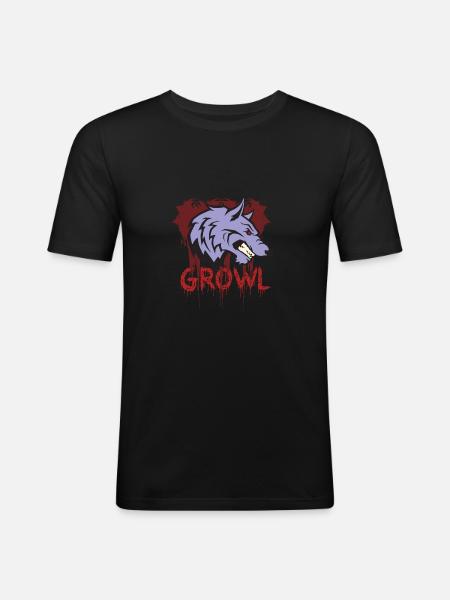 Howling Wolf - Men's Slim Fit T-Shirt - black