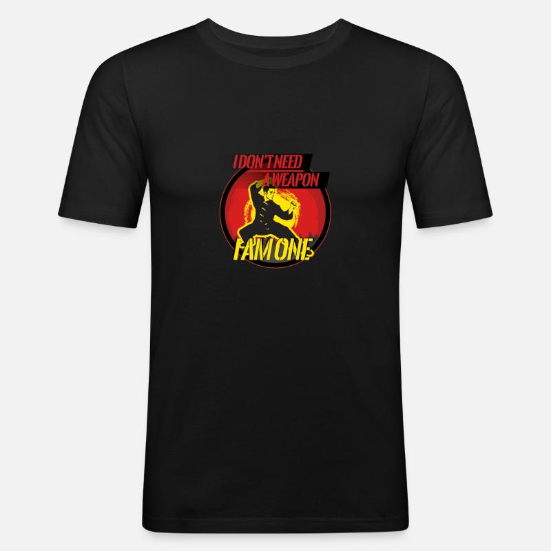 Ich bin die Waffe - Männer Slim Fit T-Shirt - Schwarz