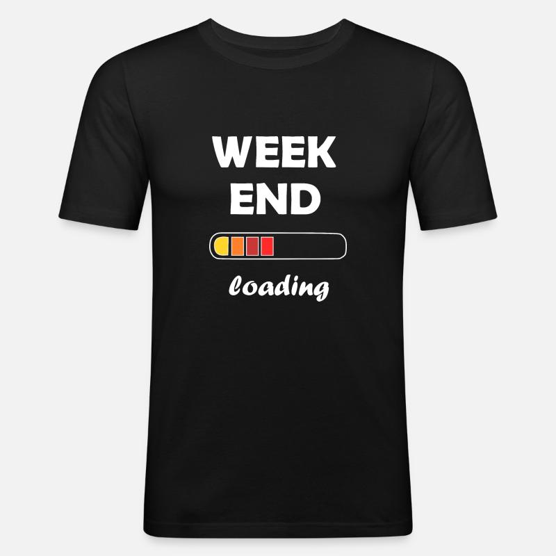 weekend loading - Men's Slim Fit T-Shirt - black
