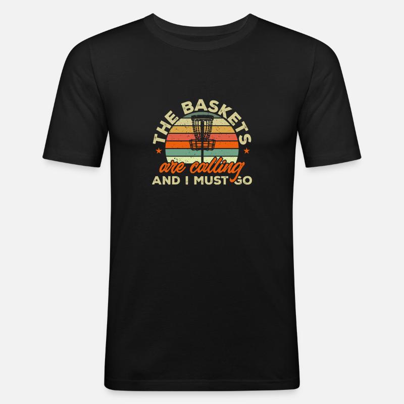 Discgolf Disc Golf Frisbee - Männer Slim Fit T-Shirt - Schwarz
