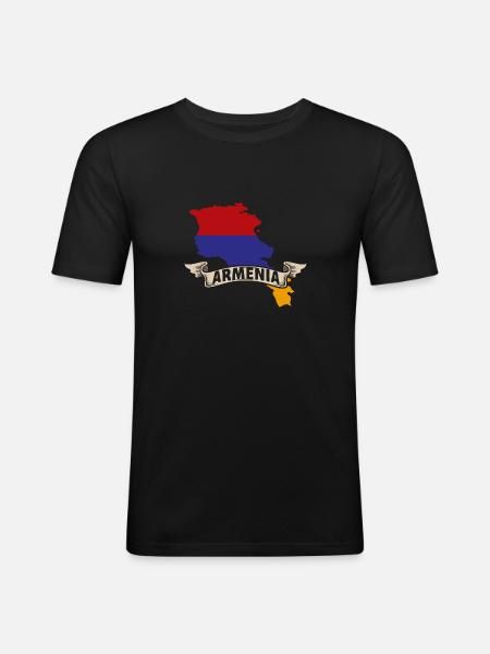 Armenian flag Armenia - Men's Slim Fit T-Shirt - black