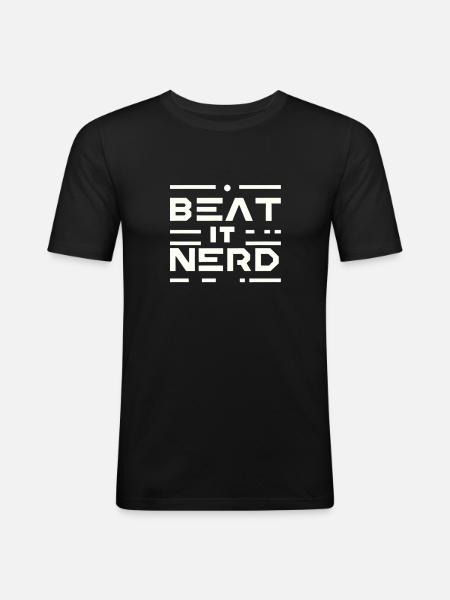 Beat it Nerd 16 - Men's Slim Fit T-Shirt - black