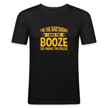 J’ai de l’alcool, alors je fais les règles 4 - T-shirt près du corps Homme - noir - Devant - Nik (191cm)