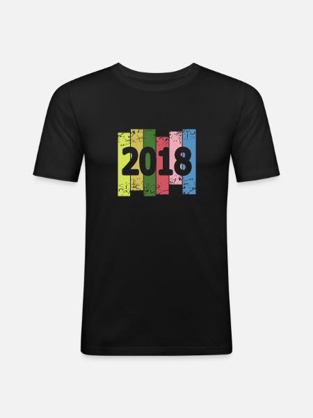 Funny 2018 - Men's Slim Fit T-Shirt - black