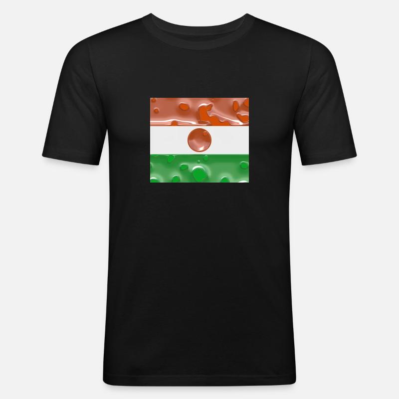 Niger Niger - Männer Slim Fit T-Shirt - Schwarz
