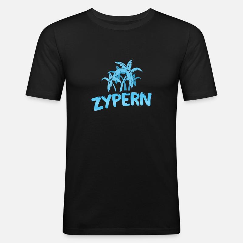 Zypern Zypern - Männer Slim Fit T-Shirt - Schwarz