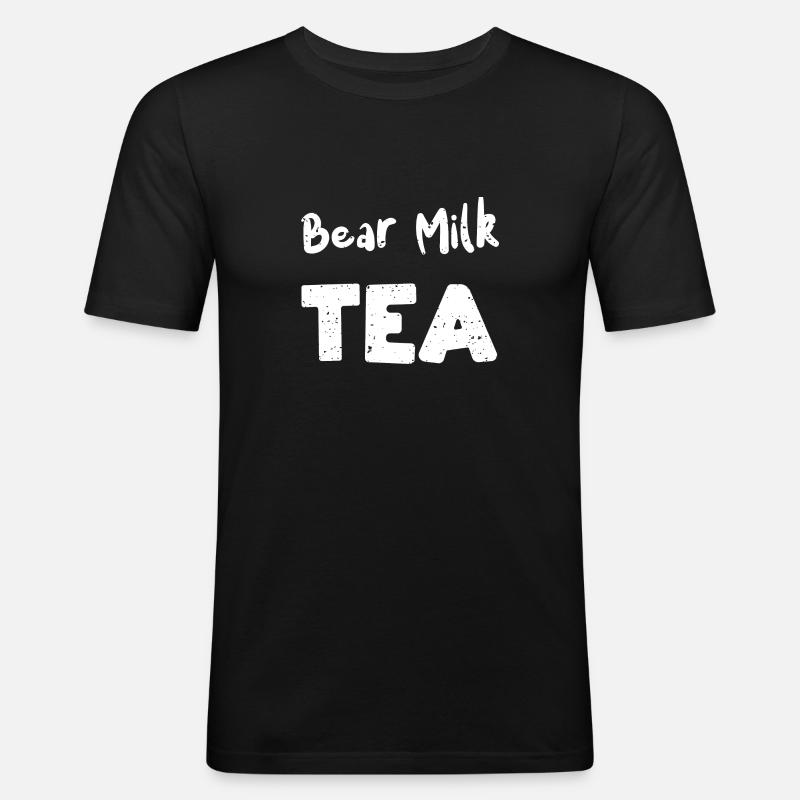Bear Milk Tea - Tea - Men's Slim Fit T-Shirt - black