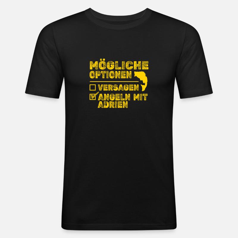 Adrien als Adrien - Männer Slim Fit T-Shirt - Schwarz