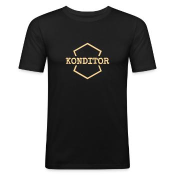 Gift for pastry chef - Men's Slim Fit T-Shirt - black - Front - Nik (191cm)