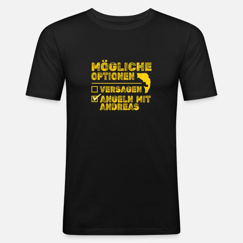 Andreas als Andreas - Männer Slim Fit T-Shirt - Schwarz