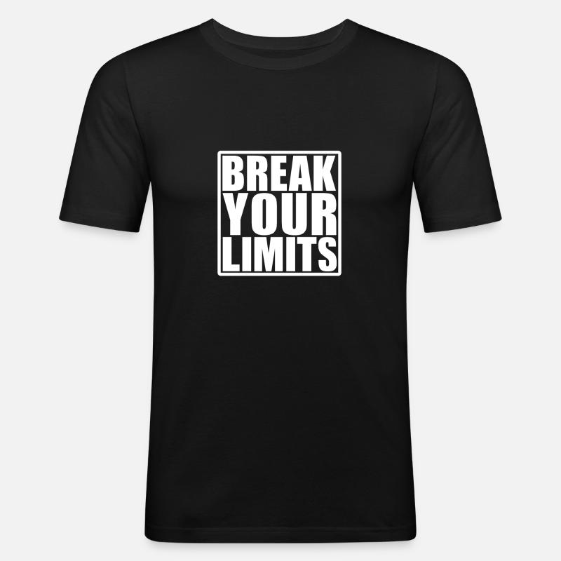 Break your Limits - Männer Slim Fit T-Shirt - Schwarz