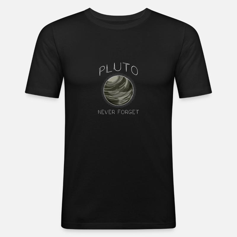 Pluto Planet Geschenk - Männer Slim Fit T-Shirt - Schwarz