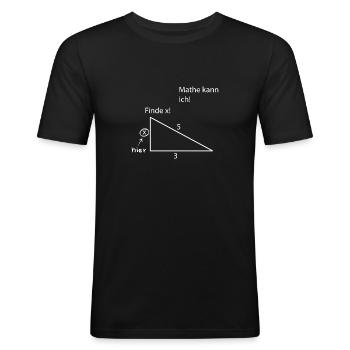 Lustig Funny Spruch Mathe kann ich - Männer Slim Fit T-Shirt - Schwarz - Vorne - Nik (191cm)