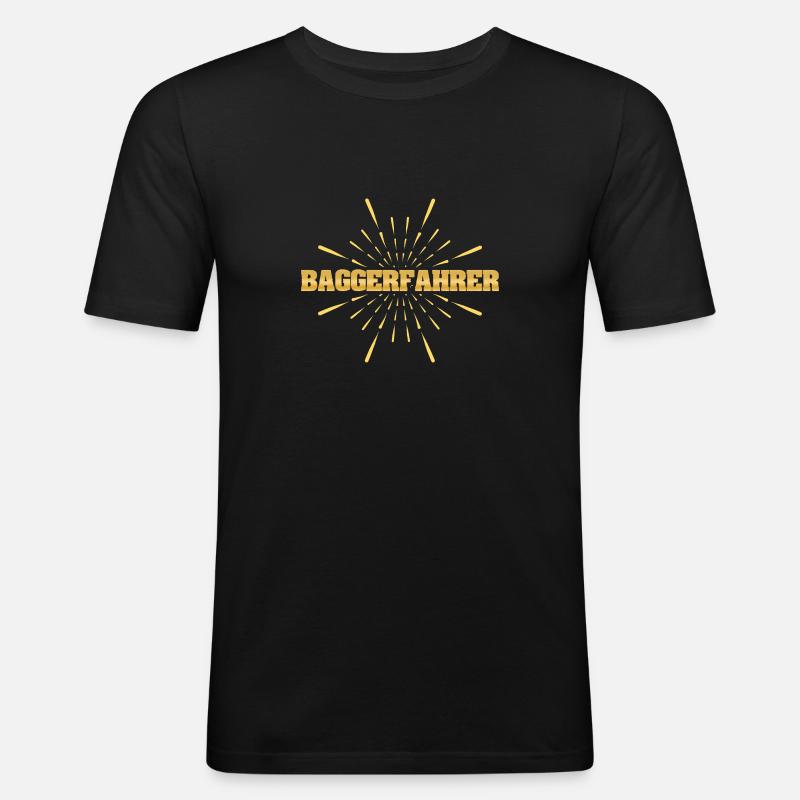 Job Baggerfahrer - Männer Slim Fit T-Shirt - Schwarz