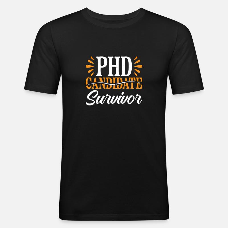 Phd Candidate Survivor 14 - Männer Slim Fit T-Shirt - Schwarz