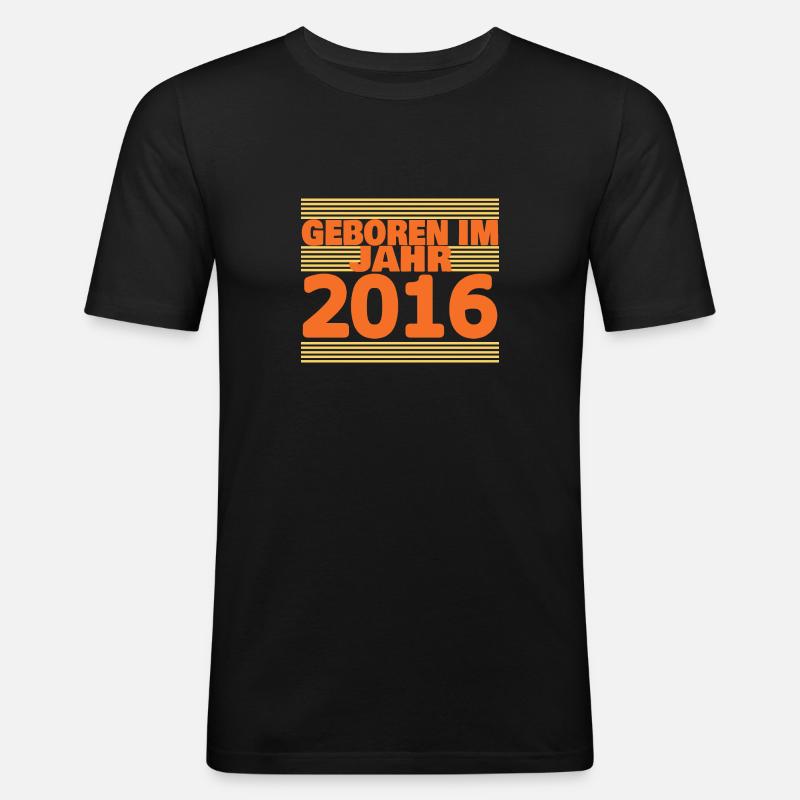 Geboren 2016 - Männer Slim Fit T-Shirt - Schwarz