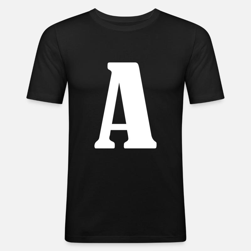 A - Männer Slim Fit T-Shirt - Schwarz