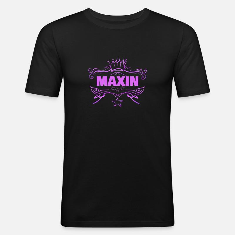 Maxin - Männer Slim Fit T-Shirt - Schwarz