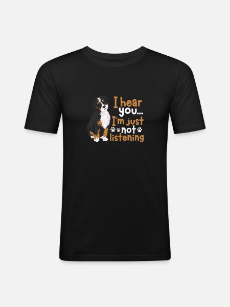 Bernedoodle Dog - Men's Slim Fit T-Shirt - black