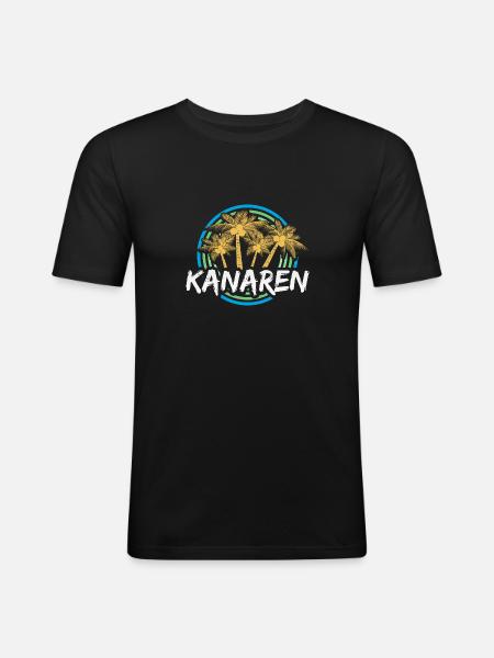 Kanaren als Urlaub - Männer Slim Fit T-Shirt - Schwarz