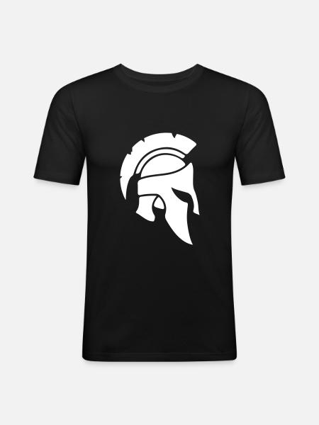 spartan helmet - Men's Slim Fit T-Shirt - black