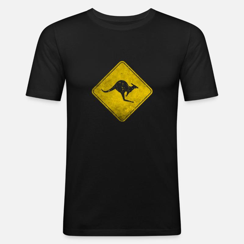 kangaroo - Männer Slim Fit T-Shirt - Schwarz