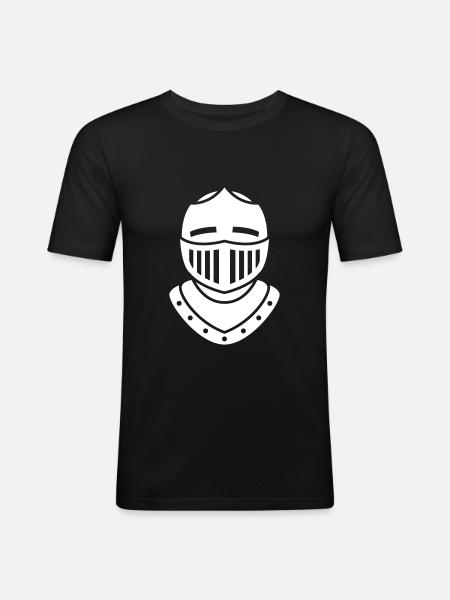 Ritter Helm - Männer Slim Fit T-Shirt - Schwarz