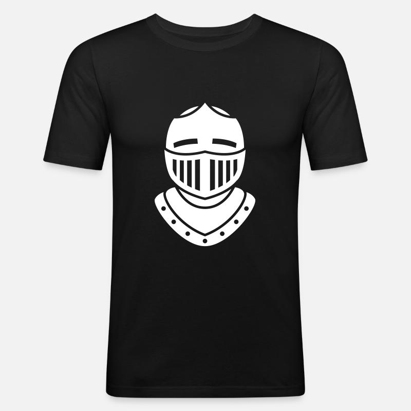 Ritter Helm - Männer Slim Fit T-Shirt - Schwarz