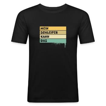 Beruf Schleifer - Männer Slim Fit T-Shirt - Schwarz - Vorne - Nik (191cm)