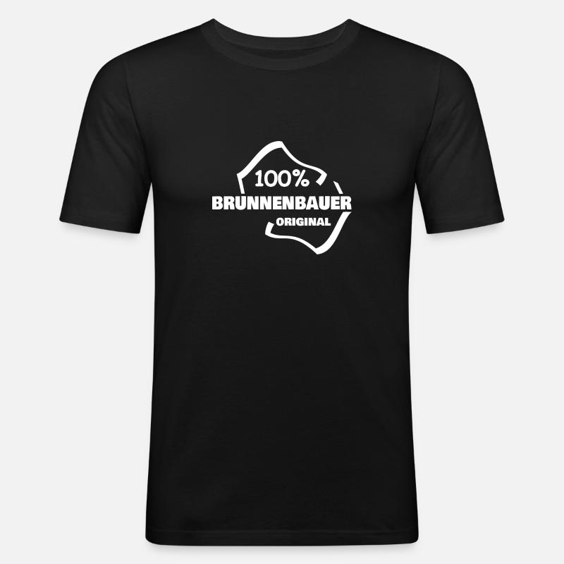Beruf Brunnenbauer - Männer Slim Fit T-Shirt - Schwarz