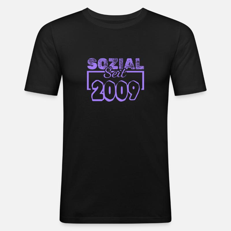2009 - Männer Slim Fit T-Shirt - Schwarz