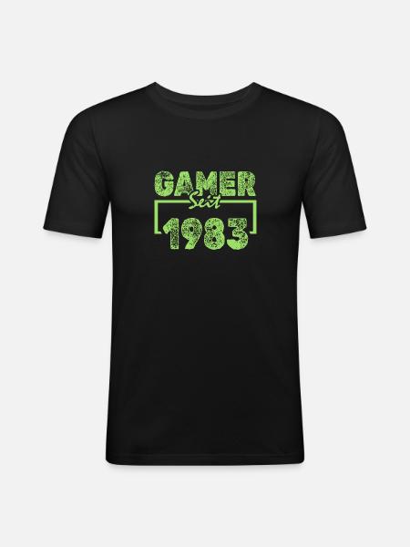 1983 - Männer Slim Fit T-Shirt - Schwarz
