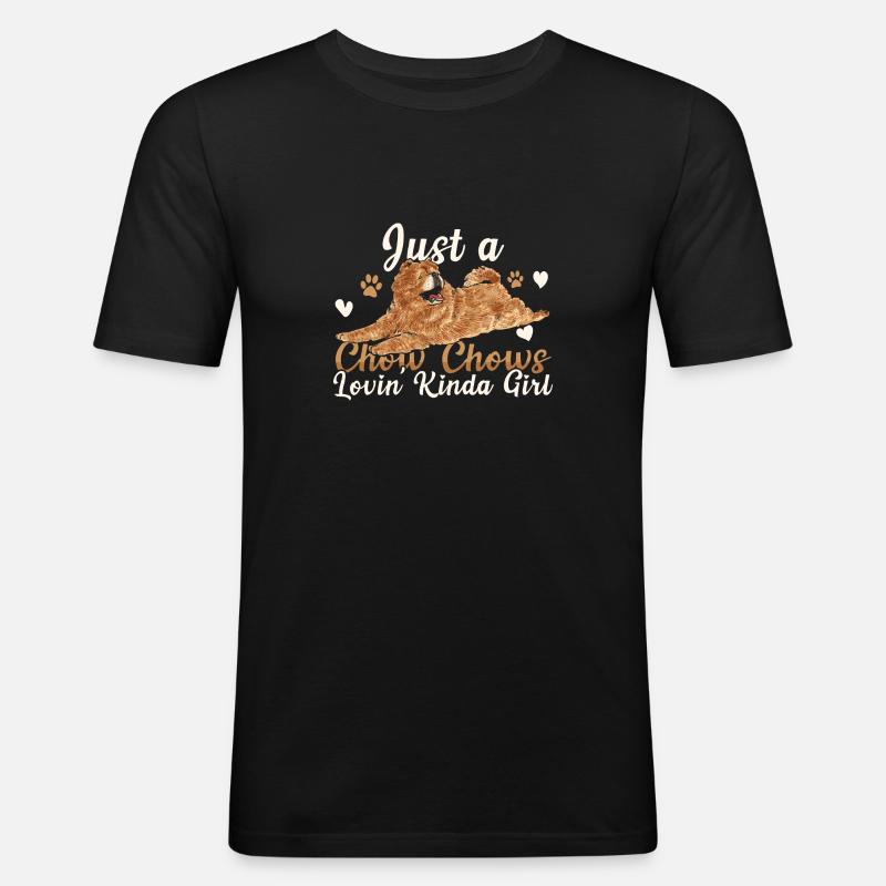 Chow Chow Hund - Männer Slim Fit T-Shirt - Schwarz
