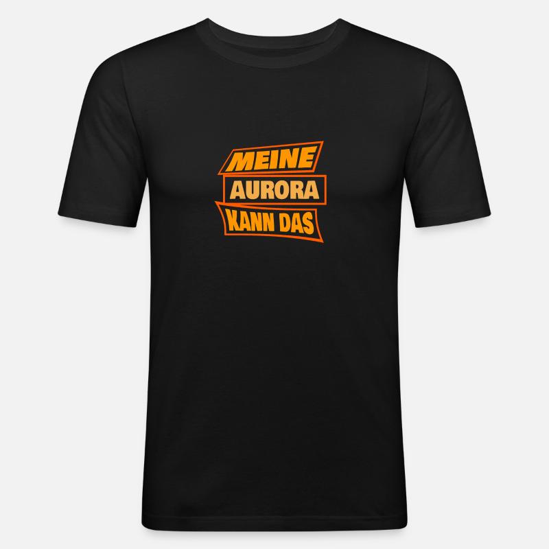 Aurora Aurora - Männer Slim Fit T-Shirt - Schwarz