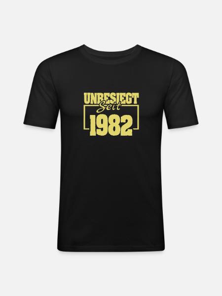 1982 - Männer Slim Fit T-Shirt - Schwarz