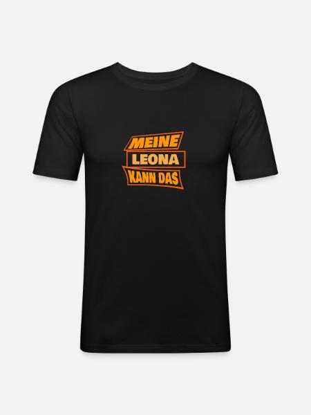 Leona - Männer Slim Fit T-Shirt - Schwarz