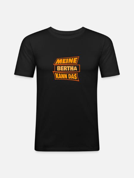 Bertha - Männer Slim Fit T-Shirt - Schwarz