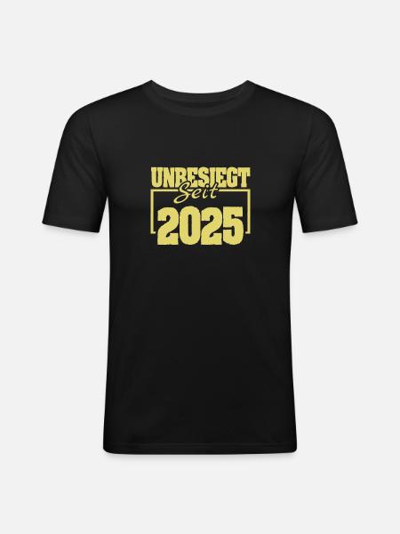 2025 2025 - Männer Slim Fit T-Shirt - Schwarz
