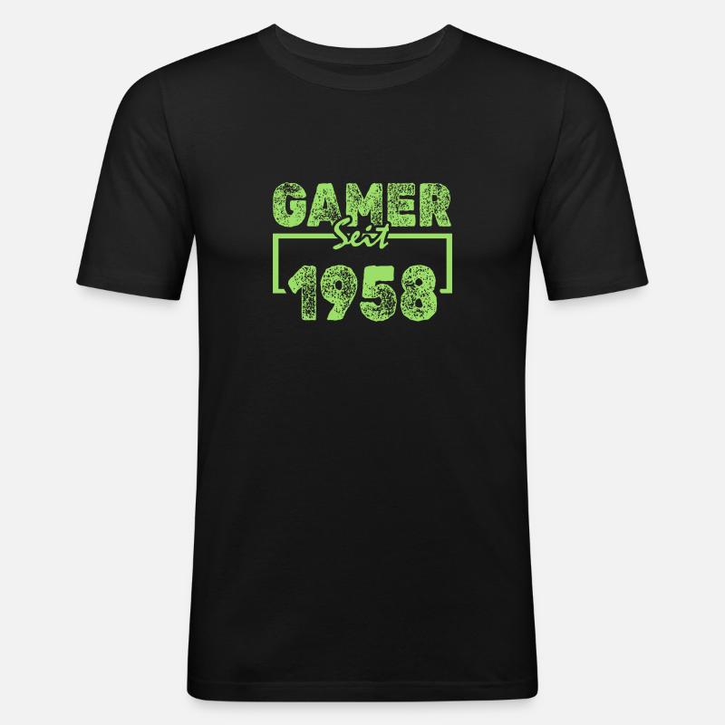 Nerd 1958 - Männer Slim Fit T-Shirt - Schwarz