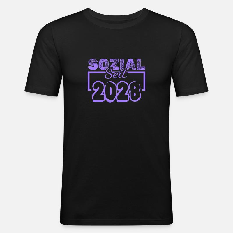 seit 2028 - Männer Slim Fit T-Shirt - Schwarz