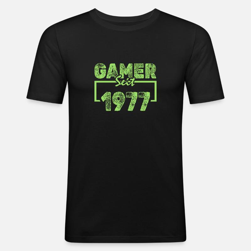 Nerd 1977 - Men's Slim Fit T-Shirt - black