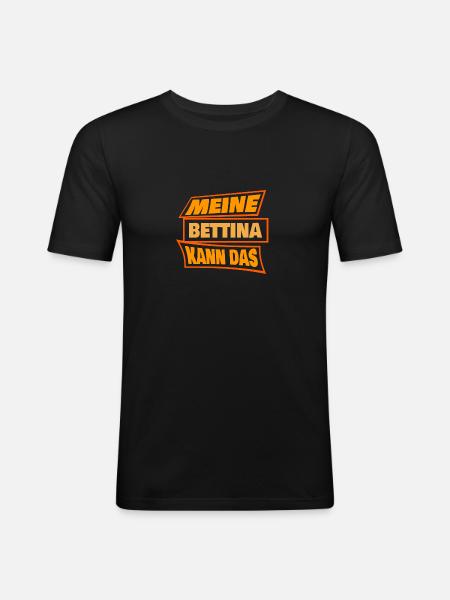 Bettina - Männer Slim Fit T-Shirt - Schwarz
