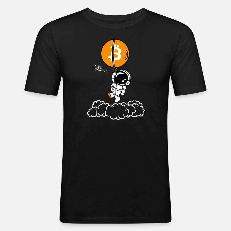 Bitcoin Astronaut - Männer Slim Fit T-Shirt - Schwarz